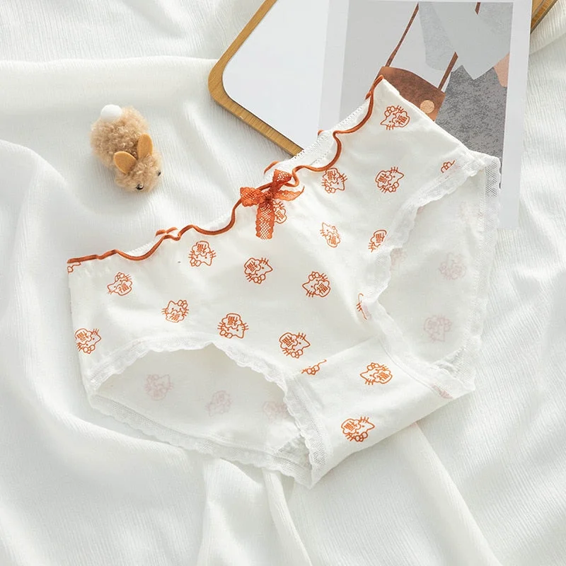 PCS / M-XL Cotton Panties Women's Underwear Panty Lovely Girl Dot Underpants Waist Seamless Comfort Briefs Female Lingerie