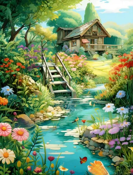 Fantasy Fairy Landscape 40*50CM(Canvas) Full Round Drill Diamond Painting gbfke