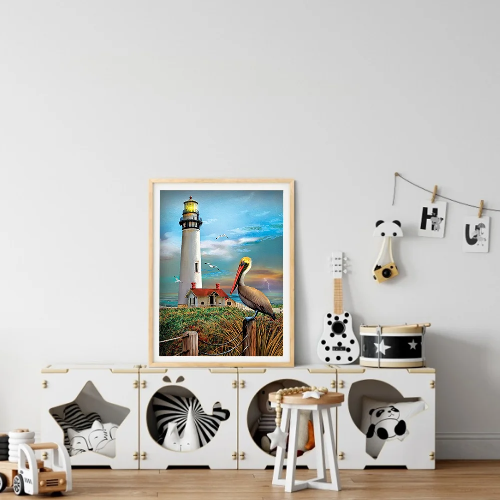 Diamond Painting Beachfront Lighthouse Full Round Drill Picture (A3799)