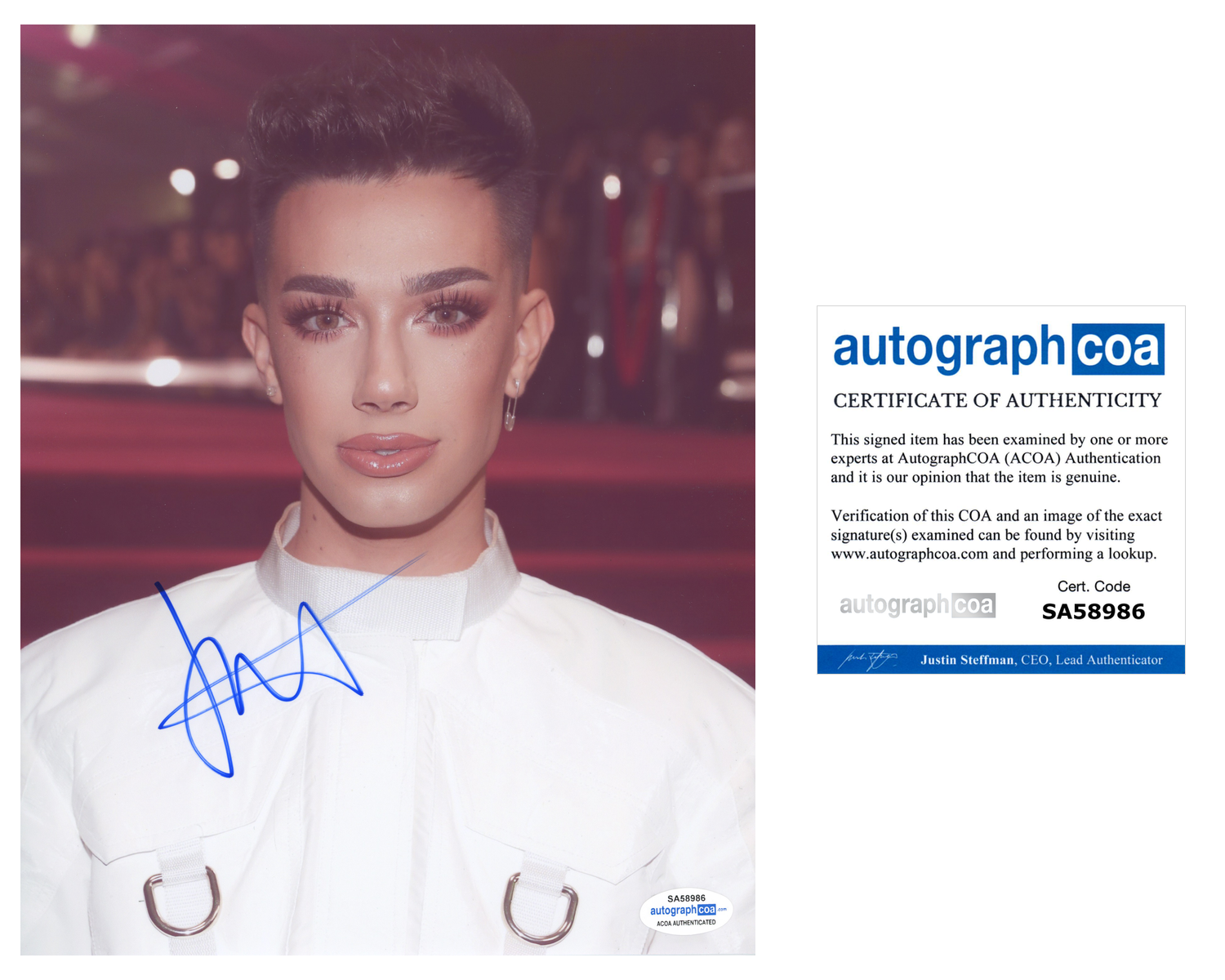 James Charles Signed Autographed 8x10 Photo Poster painting Make-Up Artist ACOA COA