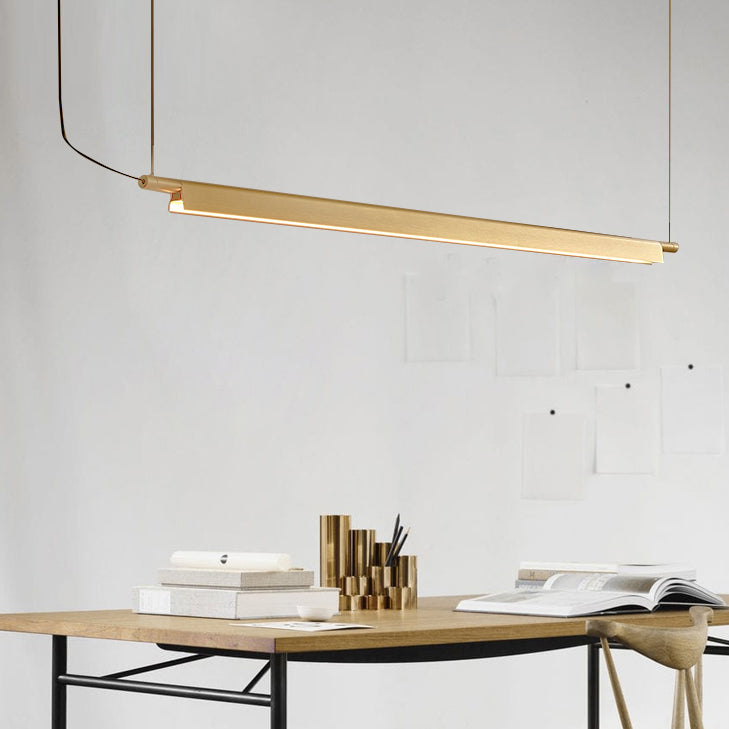 Ando Minimalist Line Brass Kitchen Island Pendant Light