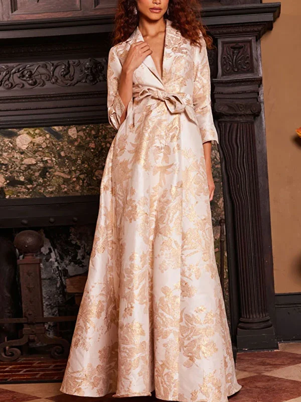 Vintage Bow Jacquard Ladies Dress