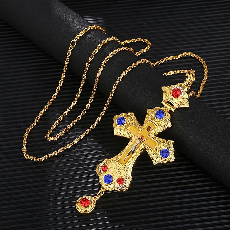Red Quartz Lapis Lazuli Cross Symbol