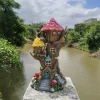Outdoor courtyard garden solar tree house decoration ornaments