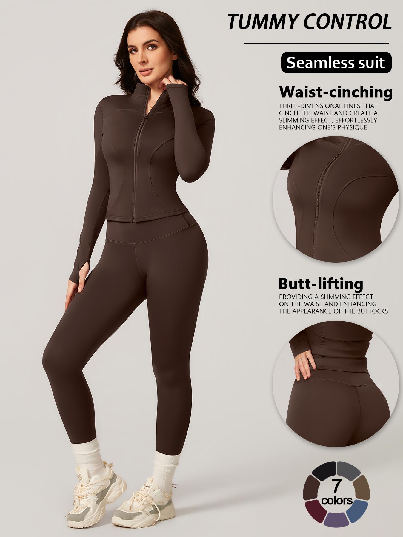 Women's Two-Piece Slim-Fitting Workout Set, Long Sleeve Top and Below-Ankle Sports Pants with Natural Waistline, All-Season Wearable Comfort Tracksuit Set, Stretchy Suit Set, Sportswear Set Women's Two-Piece Slim-Fitting Workout Set, Long Sleeve Top and Below-Ankle Sports Pants with Natural Waistline, All-Season Wearable Comfort Tracksuit Set, Stretchy Suit Set, Sportswear Set
