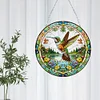 (US Only)PVC Glass Special Shaped Hummingbird Diamond Painting Hanging Sign Windows Decor