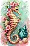 Luxury AB Velvet Diamond Painting Kit - Seahorse