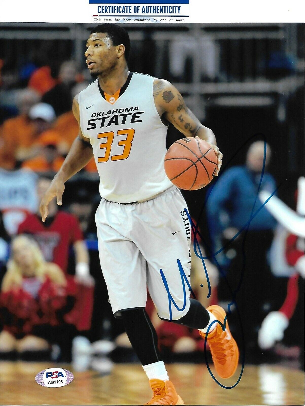 MARCUS SMART signed OKLAHOMA STATE COWBOYS, CELTICS 8X10 Photo Poster painting w COA PSA AI89195