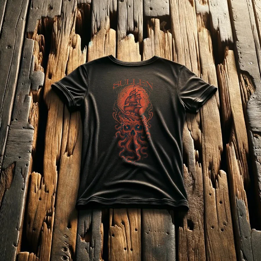 Sullen Big Octopus Printed Men's T-shirt