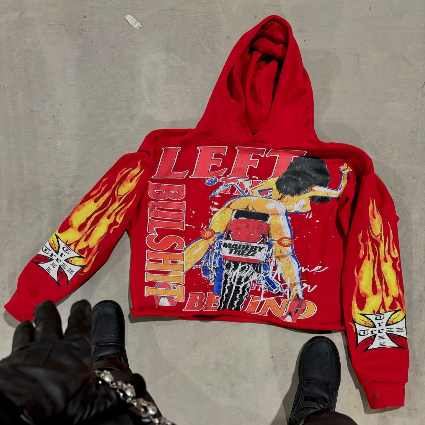 Bulshit Print Long Sleeve Hoodies