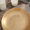 10 Pack | 8" Gold Round Plastic Dessert Plates With Gold Rim, Disposable Appetizer Salad Party Plates