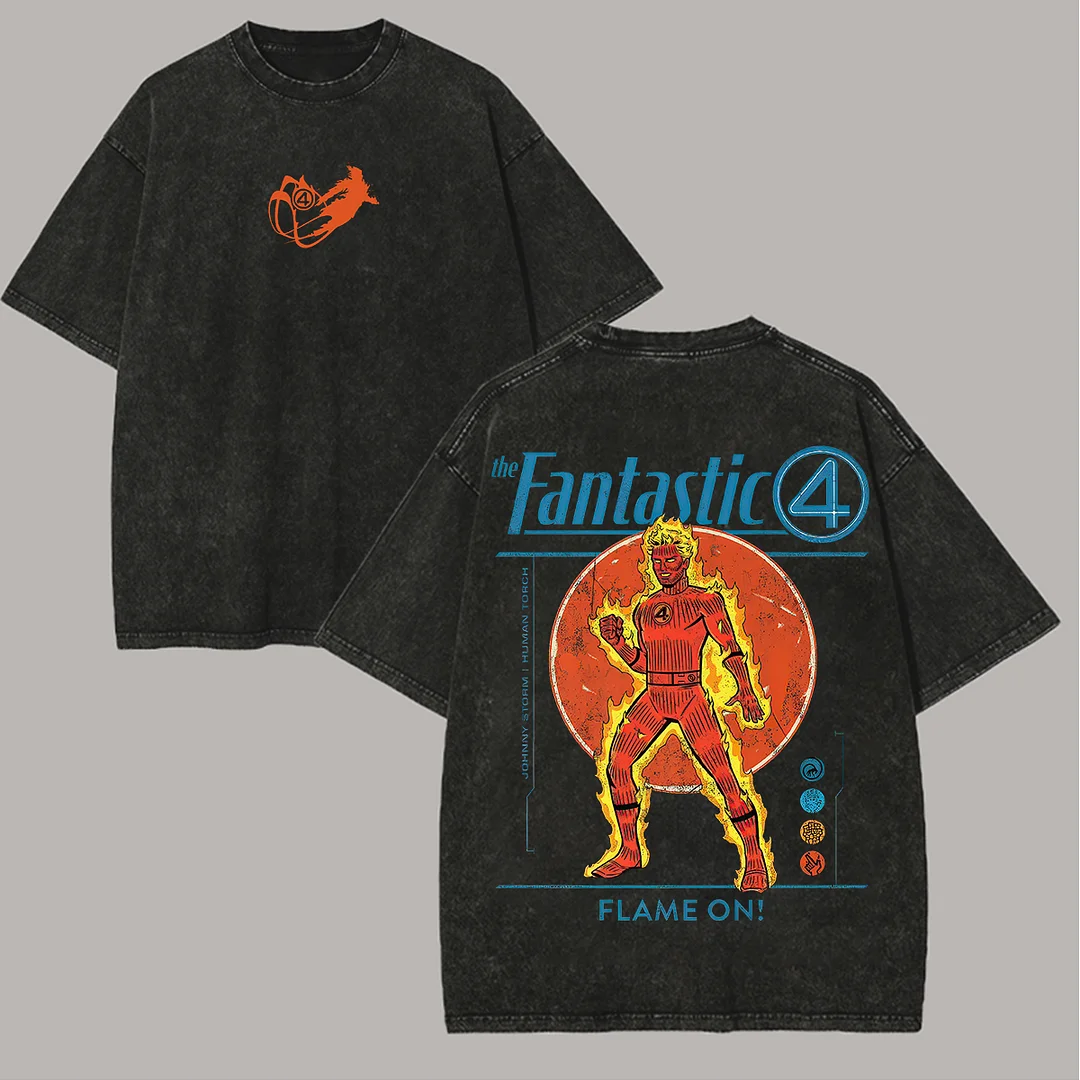 The Fantastic 4 Printed Unisex Washed T-Shirt
