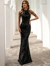 Evening Sleeveless Wrap Sequined Dress