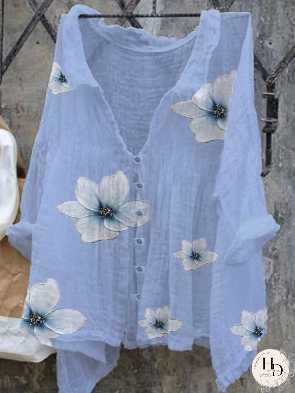 Vintage Buttoned Long Sleeve Blouse