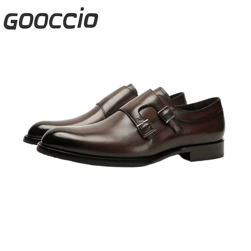 NJ195 Calf-Skin Dress Shoes/Monk Shoes For Men GOOCCIO  