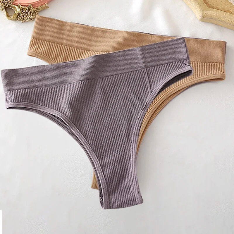 Seamless Women Pantys Girls Thongs High Waisted Soft Woman Briefs Fashion 6 Solid Colors S-XL Sexy Underpants For Women New
