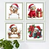 12pcs Christmas Puppy-11CT Stamped Cross Stitch Set 12.5*12.5cm/4.92*4.92in tapestrymarket