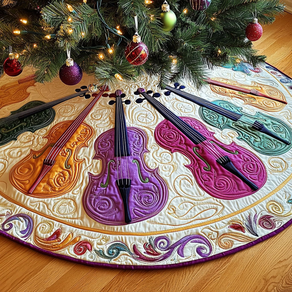 Orchestras Embrace Quilted Christmas Tree Skirt NCU0PT2837