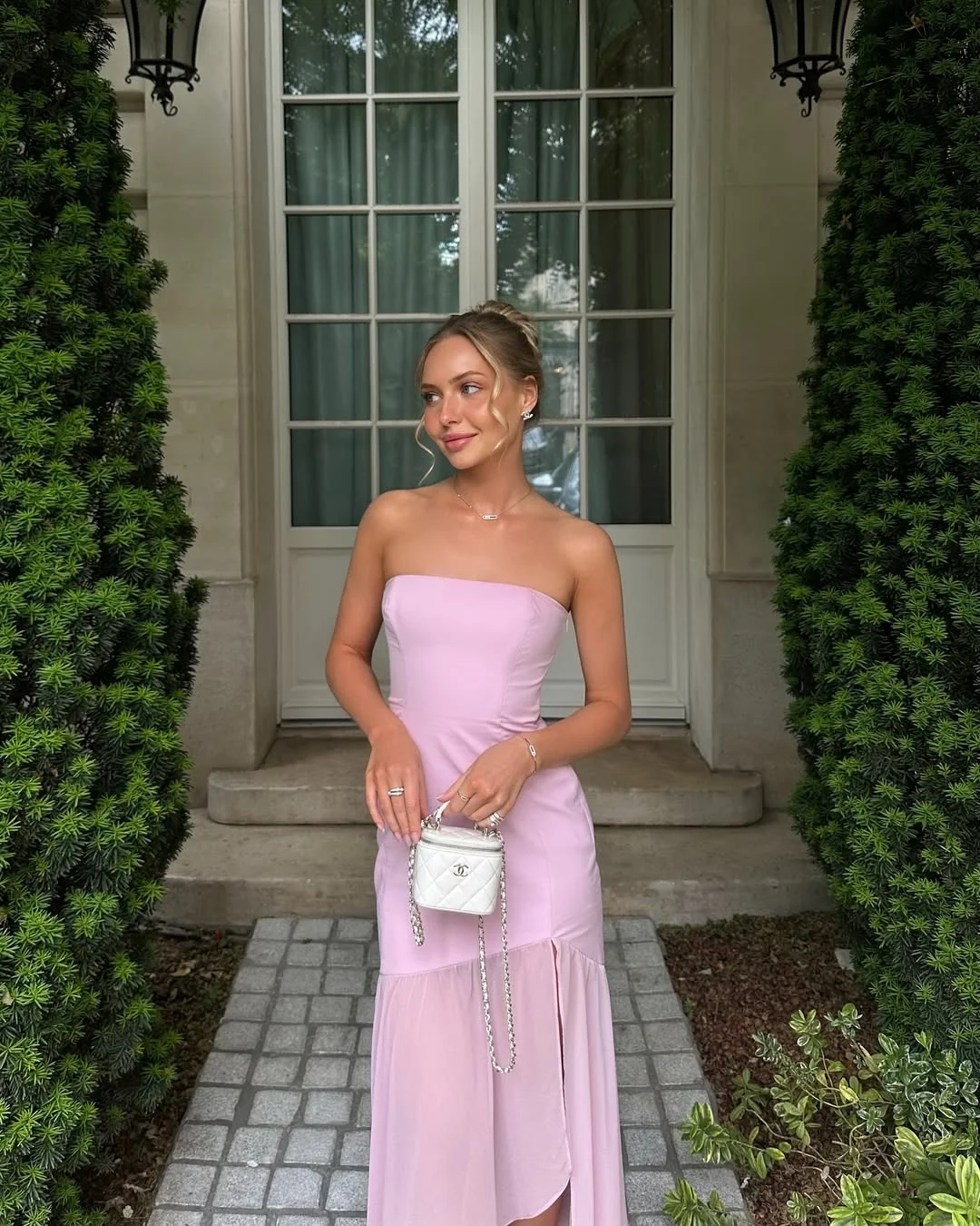 Soft-Toned Pink Straight Across Sleeveless Split High-Low Prom Dress YK0209