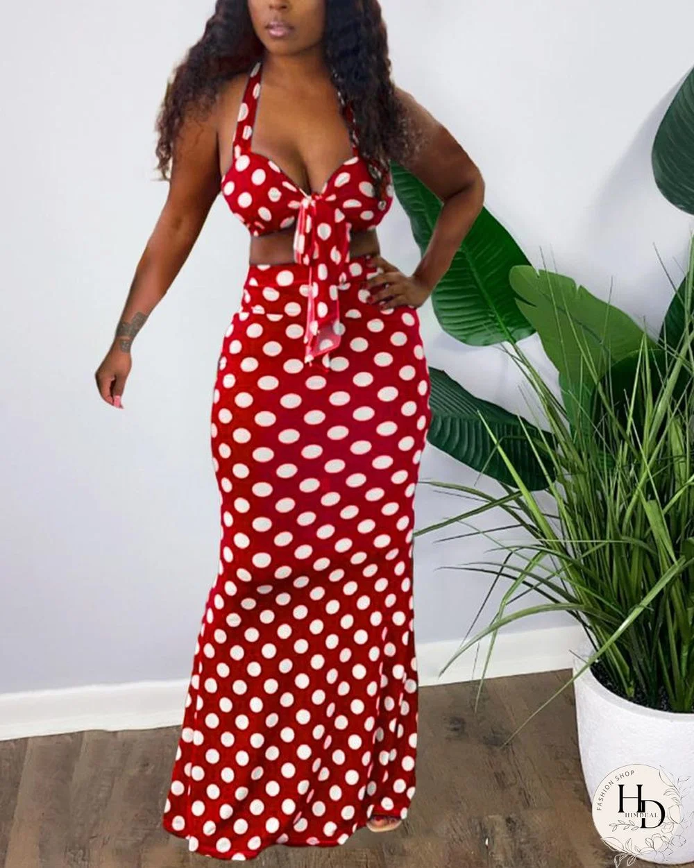 Dot Print Sleeveless Loose Strap Long Dress