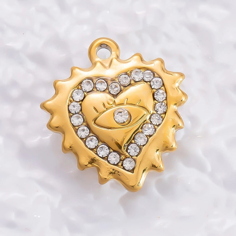 1 Piece 304 Stainless Steel Devil’s Eye Conch Heart Shape Jewelry Accessories Pendant