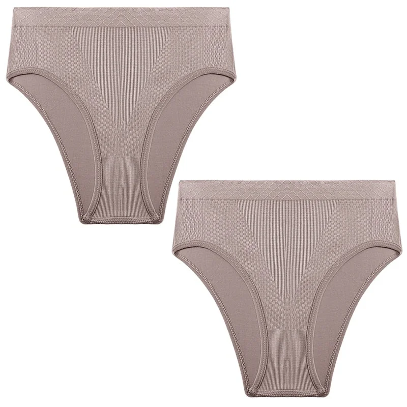 2PCS/Set Seamless Women's Panties Plus Size Underwear Women Briefs Lingeries Cotton Mid-Rise Underpants Panty Intimates