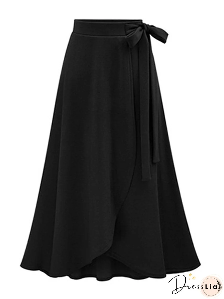 Tie Waisted A-Line Wrap Midi Dress