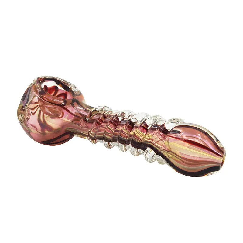 Hot Sell Glass Spoon Smoking Pipe with Colorful Flower