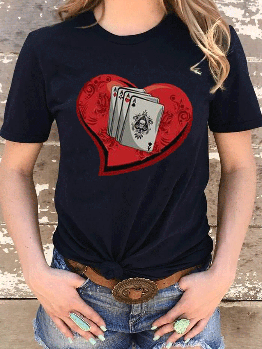 Red Heart Poker A T-Shirt