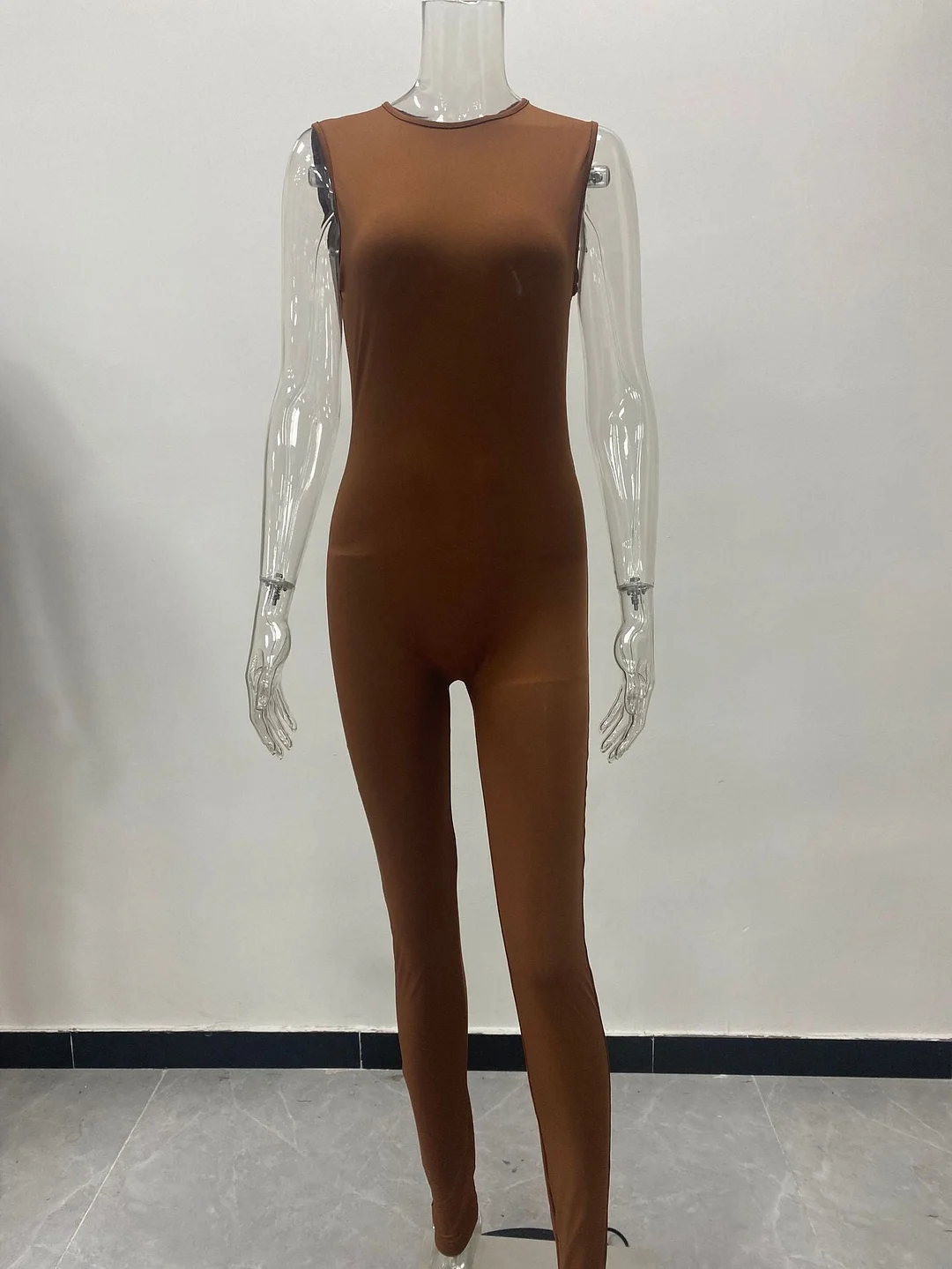 Uveng Suit Summer Polyester Women's Sleeveless Slim High Top Sports Jumpsuit