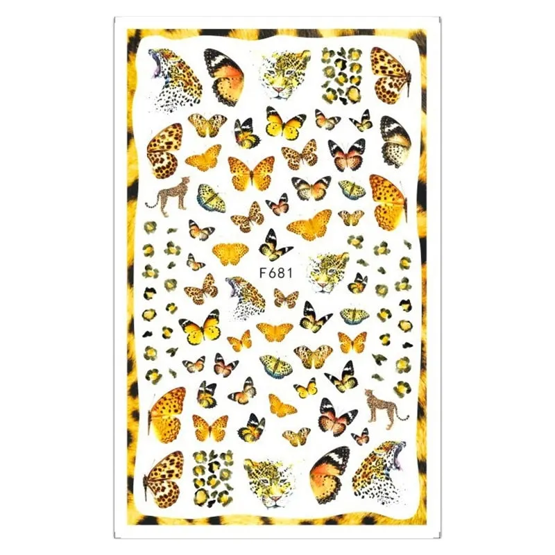 Butterfly Stickers Nail Art Blue Butterflies Flowers Rose 3D Adhesive Decals Acrylic Back Glue DIY Nail Manicure Slider Decor-Nail Inspo
