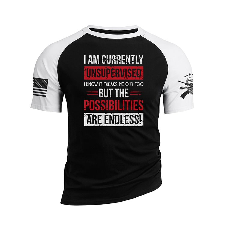 THE POSSIBILITIES ARE ENDLESS RAGLAN GRAPHIC TEE
