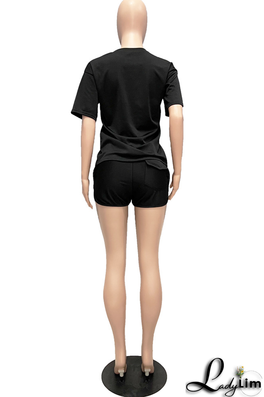 Red Fashion Print Split Joint O Neck Short Sleeve Two Pieces