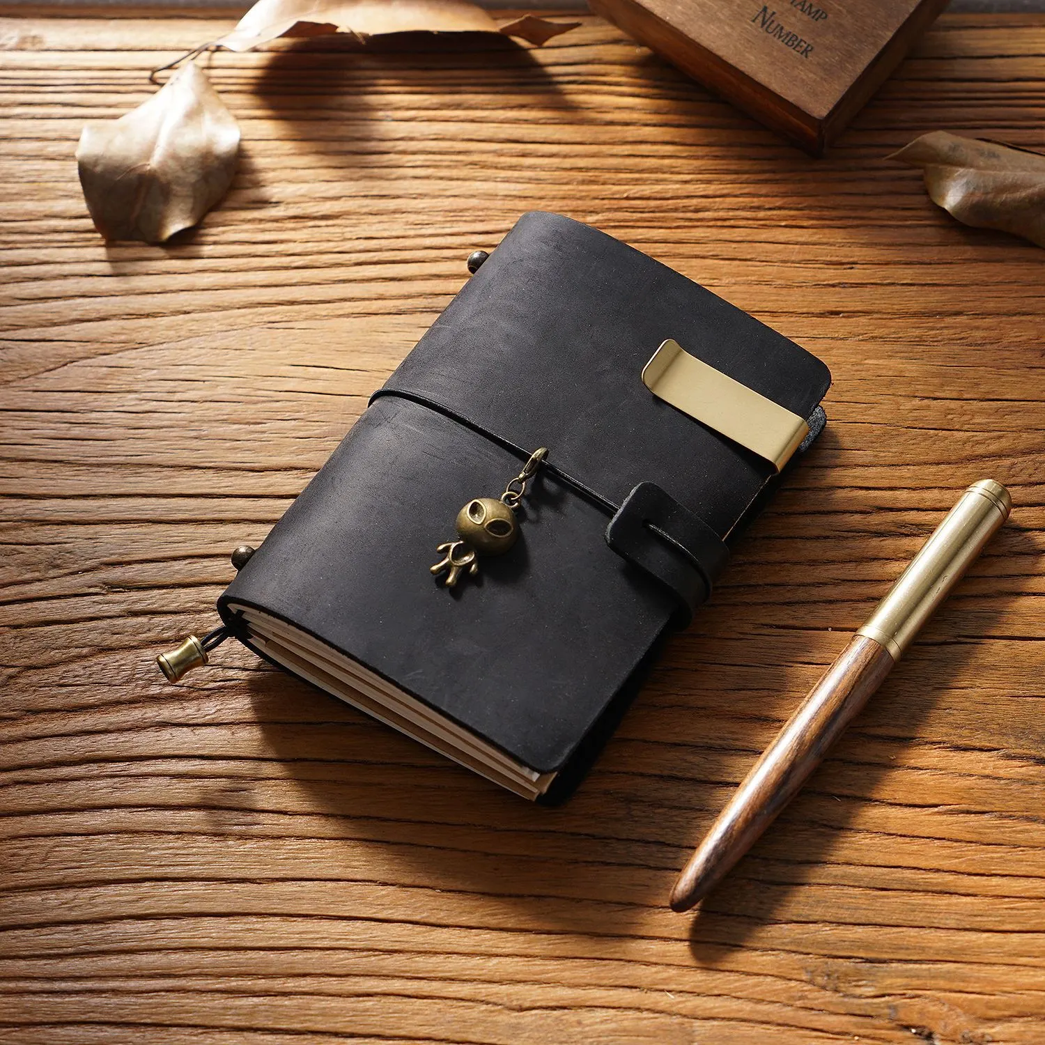 Fromthenon Leather TN Travel Notebook Handbook Diary First Layer Cowhide Diary Handbook Notes Handmade Loose-leaf Notebook