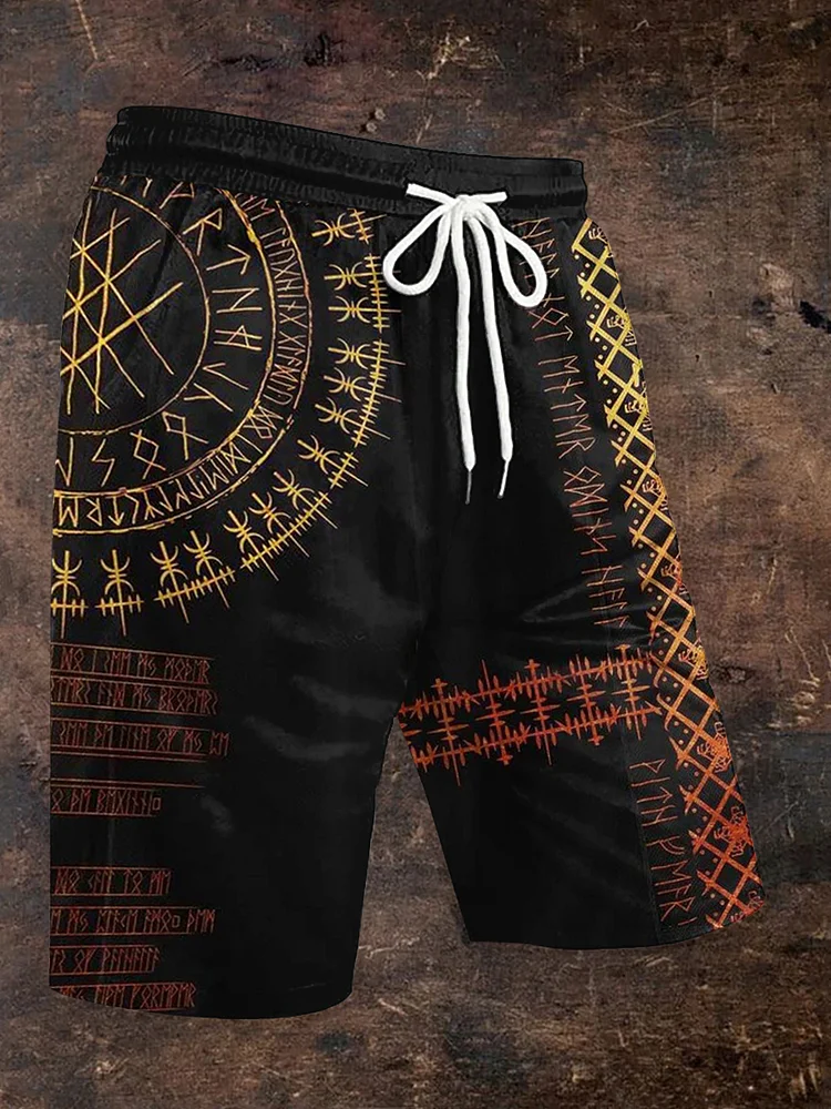 Herren-Shorts mit Viking-Print