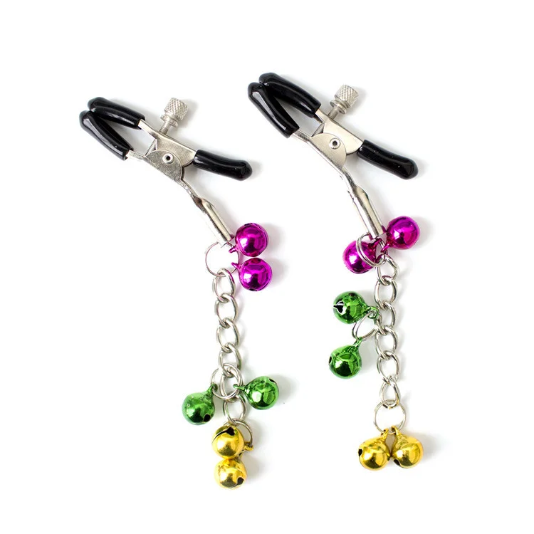 Nipple Clamps 6 Bell Chain Clip Breast Toy Silicone Clip