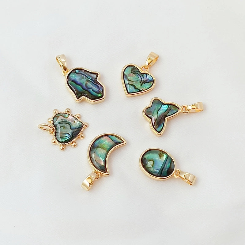 1 Piece 15*12mm Copper Shell Star Moon Butterfly Pendant Jewelry Accessories2