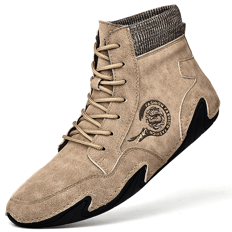 Kanyap-Men Handmade Stitching Microfiber Leather Comfy Soft Sock Ankle Boots