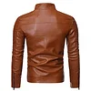 💥 2025 Hot Sale! Men's Casual Stand Collar PU Leather Jacket, Fashionable and Exquisite Zipper Jacket