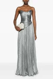 Glamorous Strapless Sleeveless Split Long Prom Dress with Pleated |  Ballbellas