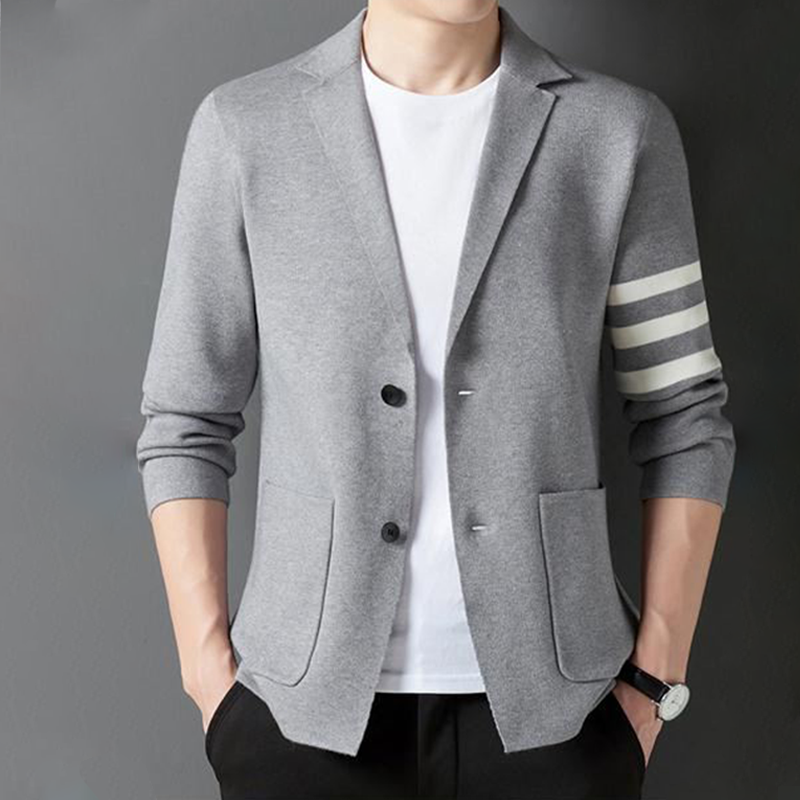 Men's Casual Plain Long Sleeve Knit Sweater