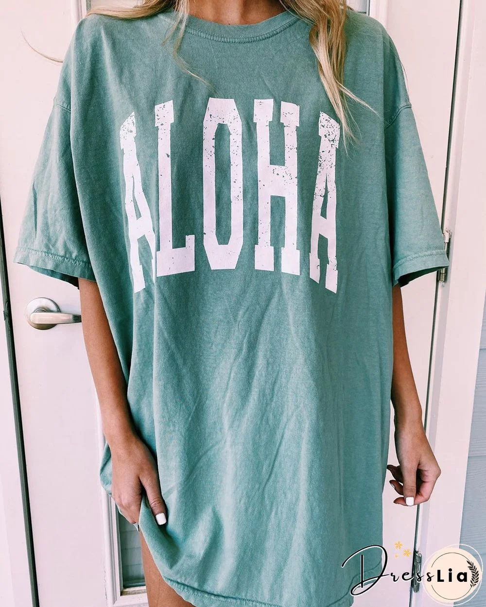 Greenish Blue 'Aloha' Tee