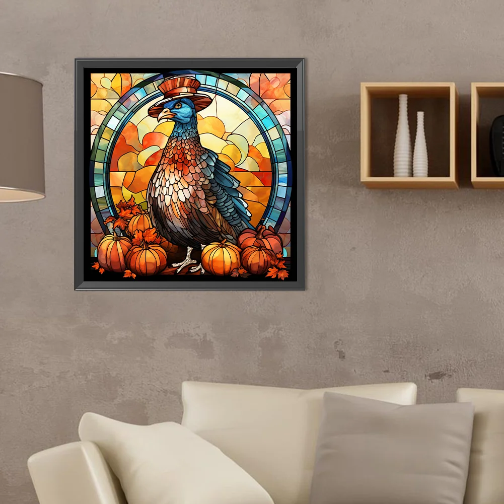 Diamond Painting - Full Round Drill - Pumpkin Turkey(Canvas|40*40cm)