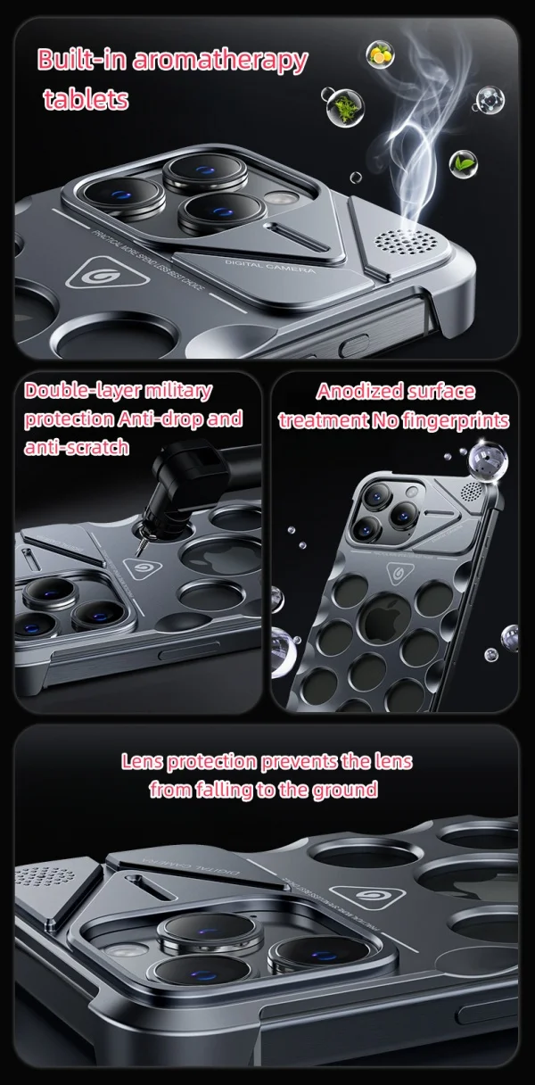 Apple Metal Aromatherapy Shockproof Hollow Phone Case