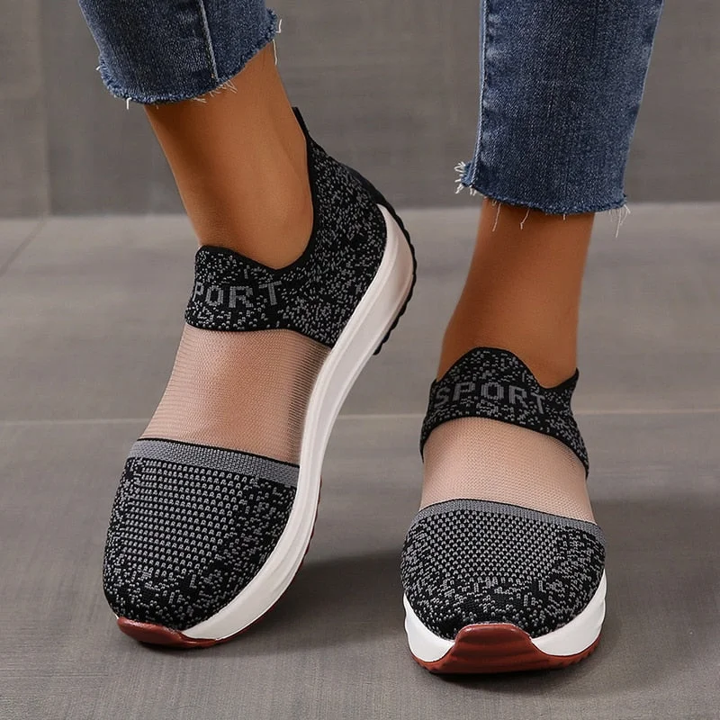 Back To School Women Fashion Sneakers Breathable Air Mesh Flat Thick Sole Leopard Lace Up Summer 2022 Sport Casual Shoes Ladies Girl Walk Run