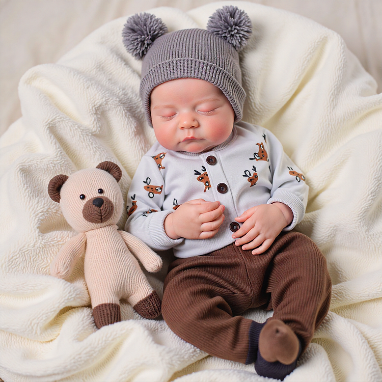 20'' Lifelike Reborn Baby Boy Sleeping Newborn Painted Hair Doll Makine：Realistic Reborn Baby Dolls By Rsgdolls®