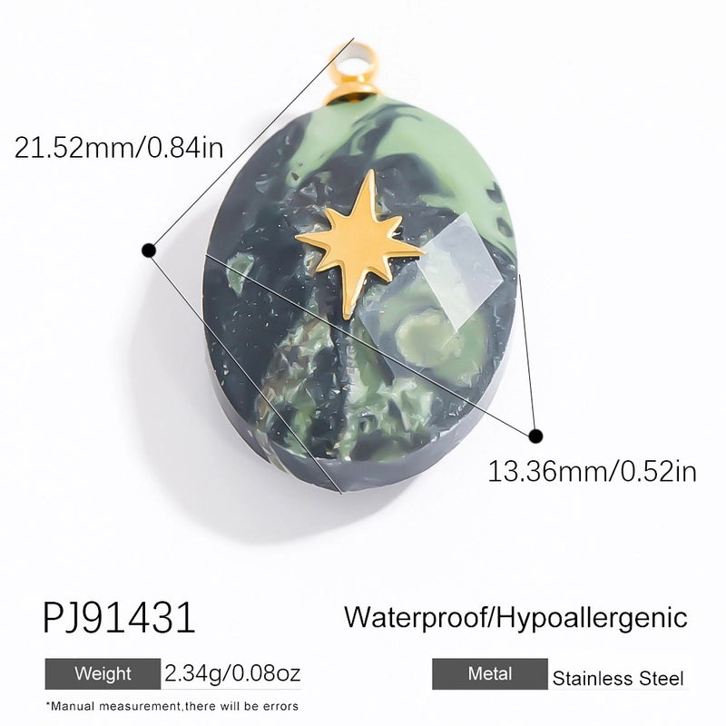 1 Piece 304 Stainless Steel Heart Shape Flower Pendant Jewelry Accessories