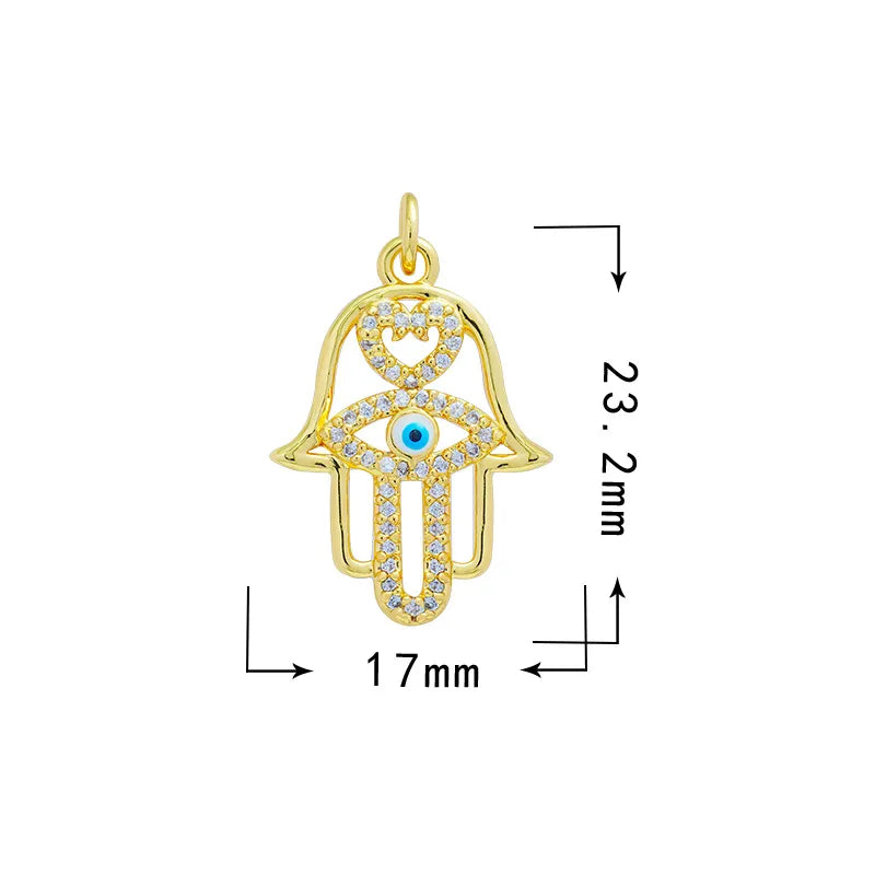 1 Piece 18*20.5mm 19*33mm Copper Zircon Star Moon Heart Shape Pendant