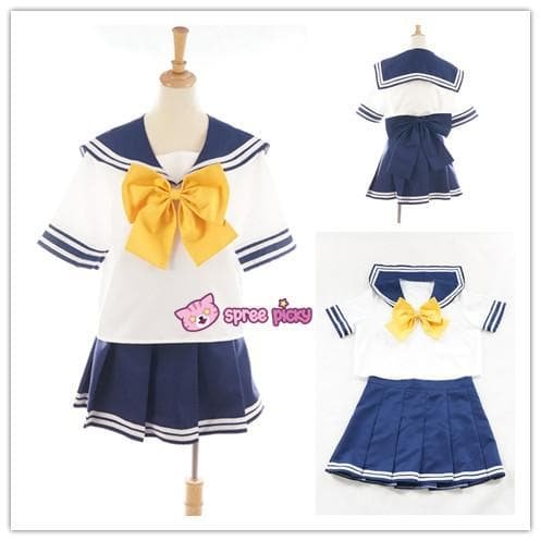 Daily Cosplay Sailor Moon Sailor Uranus Tenoh Haruka Sailor Seifuku Uniform Top/Skirt/Bow SP151747/8