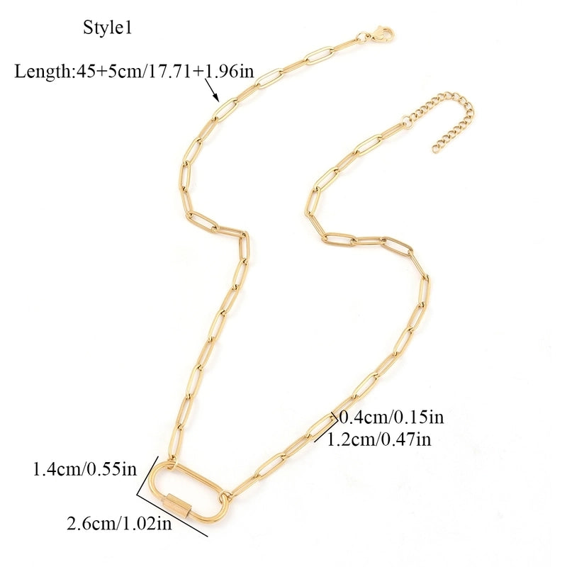 Elegant Minimalist Classic Style Oval 201 Stainless Steel 304 Stainless Steel Necklace
